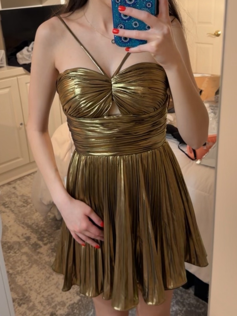 Stacees Gold Mini Dress